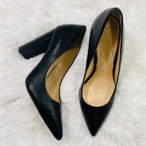 Jessica Simpson Women’s SZ 9 Black Leather Block Heel Pumps